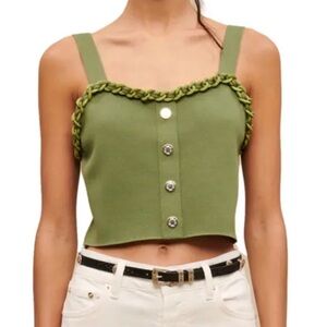 ISO Maje Khaki Knit Crop top